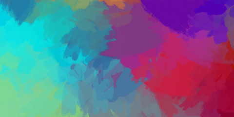 Fototapeta premium Creative background. Painted composition with vibrant brush strokes. Textured colorful painting. Paint brushed wallpaper.