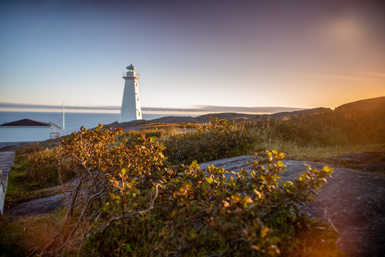 St Johns Lighthouse Newfoundland at sunrise