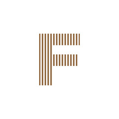 initial letter f abstract vertical line logo vector