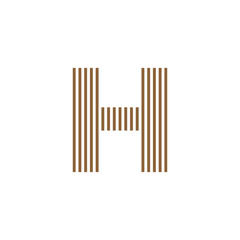 initial letter h abstract vertical line logo vector