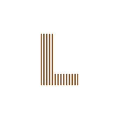 initial letter l abstract vertical line logo vector