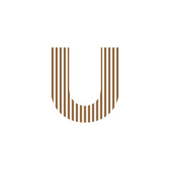 initial letter u abstract vertical line logo vector