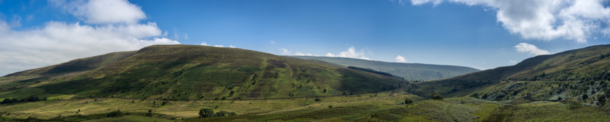 Fototapeta na wymiar Panorama of Brecon Beacons National Park in Wales.