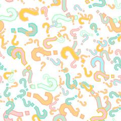 Quiz seamless pattern. Question marks, doubt, faq