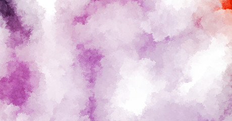 Watercolor painted background with blots and splatters. Brush stroked painting. 2D Illustration.