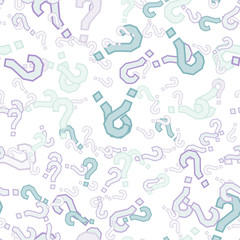 Quiz seamless pattern. Question marks, doubt, faq