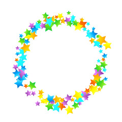 Rainbow Festive Confetti. Carnival Star Falling.