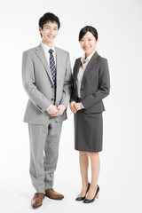 笑顔のビジネスマンとＯＬ