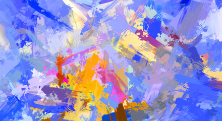 Brushed Painted Abstract Background. Brush stroked painting. Artistic vibrant and colorful wallpaper..