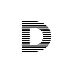 initial letter d abstract horizontal line logo vector