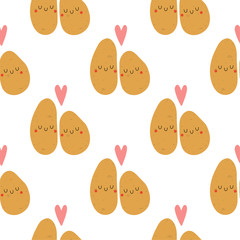 Kawaii Cartoon Potato in love