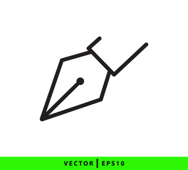Fountain pen icon vector logo design template