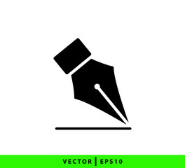 Fountain pen icon vector logo design template
