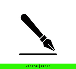 Fountain pen icon vector logo design template