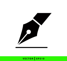 Fountain pen icon vector logo design template