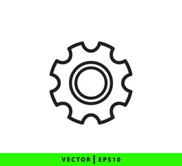 Gear icon flat style illustration trendy