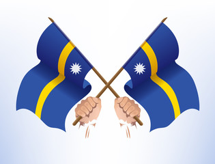 Flying flags crossed from the country of Nauru