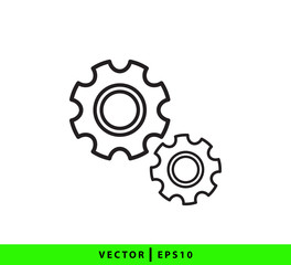 Gear icon flat style illustration trendy