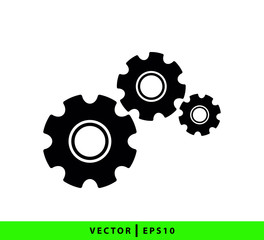 Gear icon flat style illustration trendy