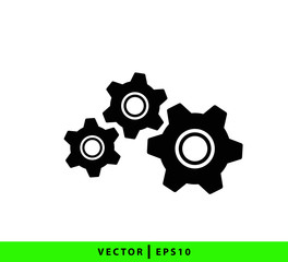 Gear icon flat style illustration trendy