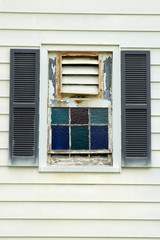 Fototapeta premium Old window with colored glass
