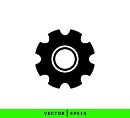 Gear icon flat style illustration trendy