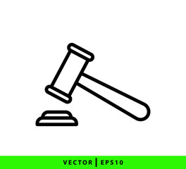 Hammer law icon vector logo design template