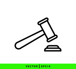 Hammer law icon vector logo design template