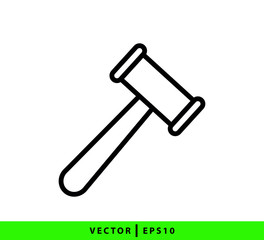Hammer law icon vector logo design template