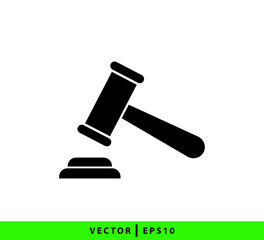 Hammer law icon vector logo design template