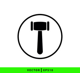 Hammer law icon vector logo design template