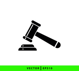 Hammer law icon vector logo design template