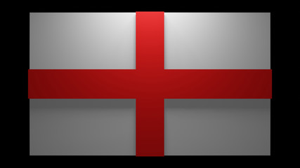 England flag and its red cross shadow with top light(3D Rendering)