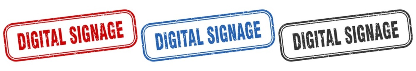 digital signage square isolated sign set. digital signage stamp