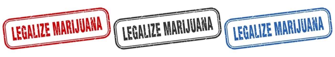 legalize marijuana square isolated sign set. legalize marijuana stamp
