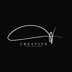 Stylish White Signature Letter A Logo Design