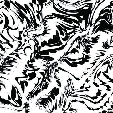 black and white seamless pattern with leaves