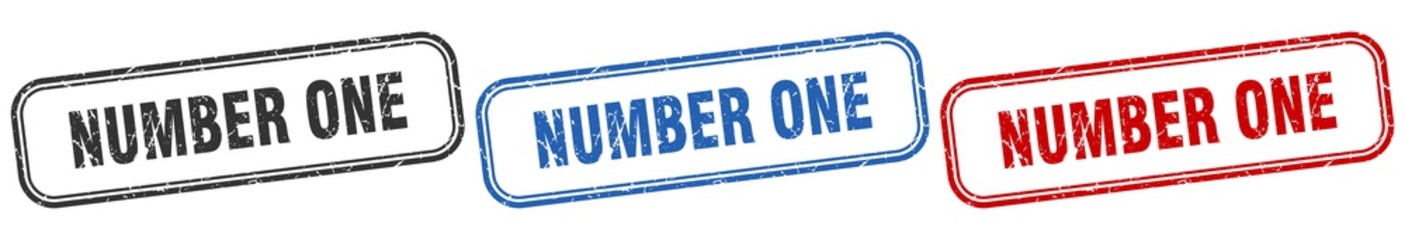 number one square isolated sign set. number one stamp