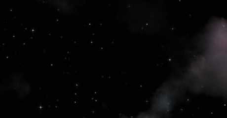 Star field in galaxy space with colorful nebula. Sci fi background of deep space. Ethereal wallpaper.