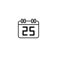 calendar thin icon isolated on white background, simple line icon for your work.