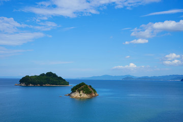 Naklejka premium 瀬戸内海(香川県さぬき市から播磨灘を撮影)
