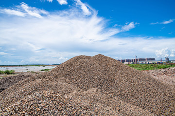 Reclamation stone on the expansion site of Nansha Port in Guangzhou, China