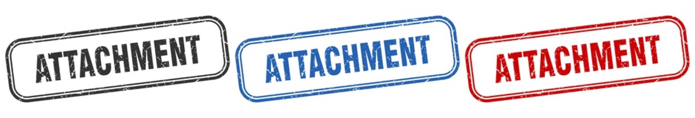 attachment square isolated sign set. attachment stamp
