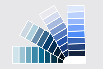 Color palette. Fan palette. Multi-color palette. Smik colors. Blue gradient palette. Vector image. Stock photo.