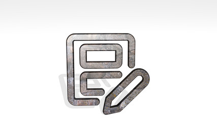 design tool wireframe 3D icon standing on the floor, 3D illustration for background and abstract