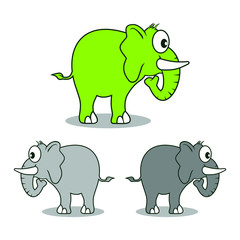 Funny ellephant cartoon illustration vector
