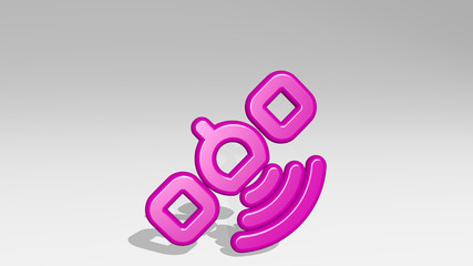 ANTENNA 3D icon casting shadow, 3D illustration for background and communication