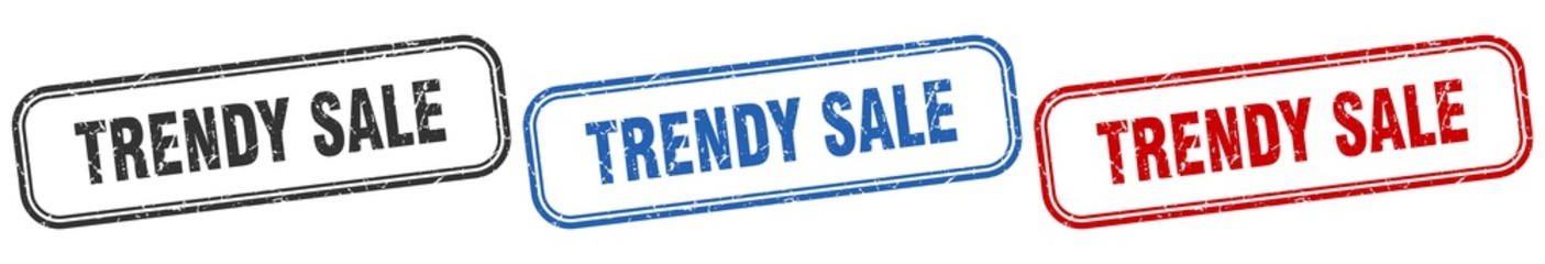 trendy sale square isolated sign set. trendy sale stamp