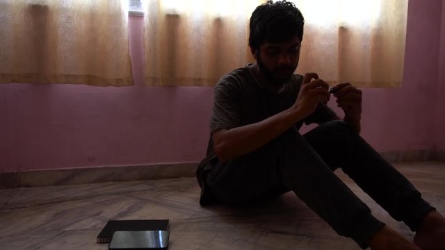 writer close hid pen and take some sleep