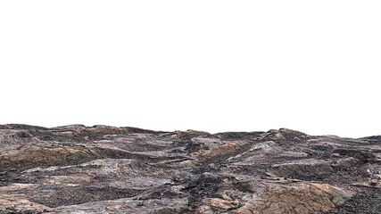 Fotobehang rocky cliff isolated on white background, edge of the mountain  © dottedyeti